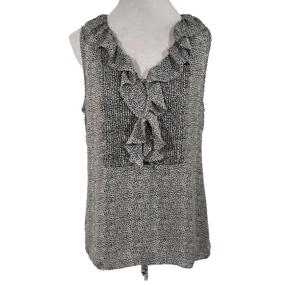 Banana Republic Tops - Banana Republic Monochrome Ruffle Blouse